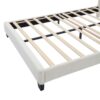Full Size Upholstered Flower-Shape Bed, Elegant Flowers Headboard With LED Light Strip, Sherpa Fabric Platform Bed With Slats Support - White - Image 12