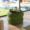 Nest - Low Round Upholstered Ottoman - Moss Green - Image 4