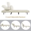 3 In 1 Foldable Linen Chaise Lounge With Adjustable Backrest Footrest & Detachable Pillow Convertible Chair Bed Accent Chair Small Space Sofa Bed For Living Room Bedroom And Office - Beige - Image 10