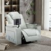 270° Swivel Power Recliner Individual Seat Home Theater Recliner With Surround Sound, Cup Holder, Removable Tray Table, Hidden Arm Storage For Living Room - Gray - Image 8