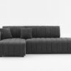 Jessica - Lamb Wool Left Facing Sectional Sofa With Chaise - Dark Gray - Image 2