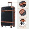 Hardshell Luggage Sets 3 Piece Double Spinner 8 Wheels Suitcase With Tsa Lock Lightweight 20''24''28'' - Black - Image 4