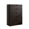 Five Drawer Clothes And Storage Chest Cabinet Faux Wood Grain And Metal Glides - Red Cocoa Chocolate - Image 2