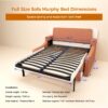 Morden Deisgn Vertical Murphy Bed With Sofa For Bedroom Or Guestroom White Wall Bed Space Saving Hidden Bed With New Style Gas Struts - Orange - Image 3