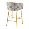 Modern Counter Stools (Set of 2) Counter Stools, Soft Back And Cushion, Footrest, Suitable For Kitchen - Gray - Image 10