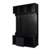 Hall Tree With 6 Hooks, Coat Hanger, Entryway Bench, 3 In 1 Design, A Spacious Drawer For Entrance, Living Room - Black - Image 9