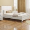 Albany - Full Bed Frame With Headboard, Modern Rustic Design - White - Image 4