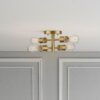 Ephemeral - 4 Lights Semi Flush Mount Retro Hallway Kitchen Bedroom Living Room Ceiling Pendant - Antique Brass / Clear / Gold - Image 6