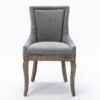 Ultra Side Dining Chair,Thickened Fabric Chairs With Neutrally Toned Solid Wood Legs, Bronze Nail Head (Set of 2) - Gray - Image 4