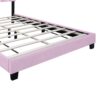 Velvet Upholstered Bed Frame With Adjustable Features, Teenage Girl's Favorite Collection - Pink - Image 5