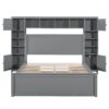 Queen Size Bed With All In One Cabinet, Shelf And Sockets - Gray - Image 5