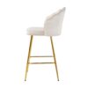 Elegant Shell Shape Off White Velvet Bar Chair Plated Metal Legs For Coffee Shops And Restaurants (Set of 2) - Gold - Image 5