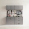 Astro Series - Metal Wall Mounted Base Drawer Storage Cabinet With Soft Closing Features - Metallic Gray - Image 2