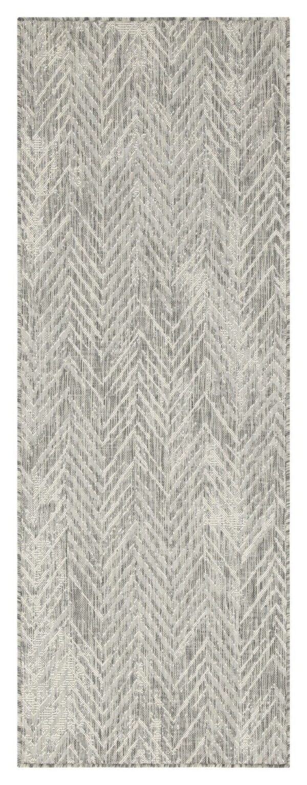 Sunshine - 2'7" X 7'3" Polypropylene, Indoor, Outdoor Area Rug - Silver