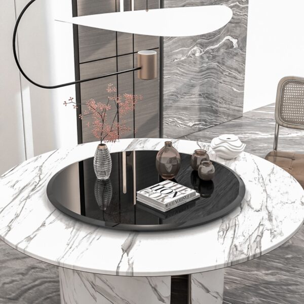 28" Round Tempered Glass Table Top Glass 2 / 5" Thick Beveled Polished Edge - Black