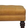 Buffalo - Leather Ottoman With Castor Legs - Caramel - Image 8