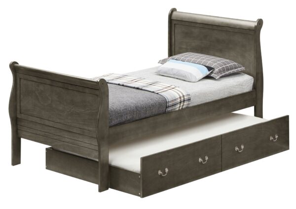 Twin Storage Bed Charming Traditional - Gray
