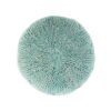 Deon - Knitted Pet Yarn Round Pouf With Classic Cable Knit Design - Aqua - Image 3