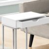 Accent Table, C - Shaped Modern - White - Image 2