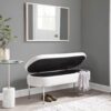 Chloe - Contemporary / Glam Bench - Chrome / White - Image 7