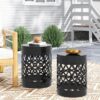 Delight - Powder Coated Iron End Table, (Set of 2) - Black - Image 9