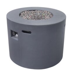 Contemporary 31" Round Fire Pit With 40, 000 Btu - Dark Gray