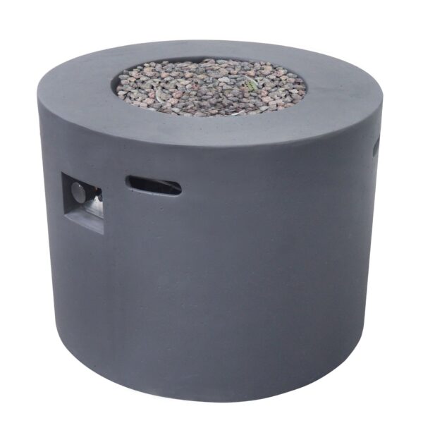 Contemporary 31" Round Fire Pit With 40, 000 Btu - Dark Gray