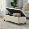 Glouster - Storage Ottoman With Leather Upholstery - Ivory - Image 6
