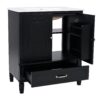 Vintage Style 30" Bathroom Vanity With Sink, Multi Functional Storage, Soft Closing Door - Black - Image 15