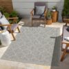 Sunshine - 2'7" X 7'3" Polypropylene Indoor, Outdoor Area Rug - Silver - Image 4