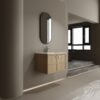 Modern Wall Mounted 30" Bathroom Vanity With Ceramic Sink And Soft Closing Doors - Oak - Image 7