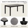 Modern 6 Piece Dining Table Set With Bench And Chairs For Dining Room Or Kitchen - Light Gray / Black - Image 5