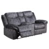 Jimny - Domino Power Console Reclining Loveseats With Power Switch - Gray - Image 4