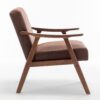 Accent Chair, Classic Mid Century Modern For Extra Seating - Brown - Image 3