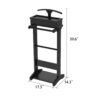 Portable Garment Rack, Clothes Valet Stand With Storage Organizer - Black - Image 3