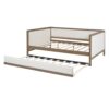 Full Size Daybed With Trundle And Nailhead Decoration - Wood - Image 16