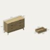 Nordica - 6 Drawer Master Dresser With Interlock Drawer Feature Drawer Slide And Interlock Pre-Assembly, Wide Dressers For Bedroom 6 Deep Drawers For Closet Organizer - Natural Oak - Image 8