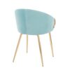 Claire - Contemporary / Glam Chair (Set of 2) - Gold / Light Blue - Image 4