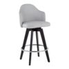 Ahoy - Contemporary Fixed Height Counter Stool Round Chrome Footrest (Set of 2) - Light Gray / Black - Image 2