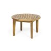 3 Piece Patio Furniture Set, Outdoor Acacia Wood Patio Club Chair With Table, Wooden Patio Furniture, Waterproof Thick Cushion Deep Seating For Porch - Teak / White - Image 10