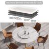 59.05" Modern Artificial Stone Round Golden Metal Dining Table, Can Accommodate 6 People Artificial Stone Turntable - White / Gold - Image 6