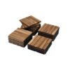 30 Pieces Interlocking Deck Tiles Striped Pattern Acacia Hardwood 12" X 12" Outdoor Flooring - Teak / Yellow - Image 20