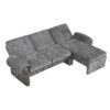 Convertible Futon Sofa Bed Futon Sofa Couch With An Adjustable Backrest, A Reversible Chaise Lounge And 2 Removable Armrest Pillows For Living Room - Gray - Image 16