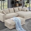 Duke - 4 Piece Upholstered Sectional - Beige - Image 3