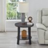 Anze - 3 Piece Coffee Table Set Contemporary Oval Wood Shelf - Charcoal - Image 6
