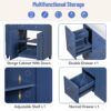 Bathroom Vanity, Transitional Style Bathroom Cabinet With Resin Sink, Single Bathroom Cabinet, With 2 Drawers And 1 Adjustable Storage Shelf, 2 Soft-Close Doors - Navy Blue - Image 5