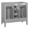 Bathroom Vanity Without Sink, Cabinet Base Only, Two Cabinets And Five Drawers, Solid Wood Frame - Gray - Image 16