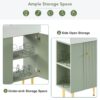Bathroom Vanity, Combo Cabinet, Bathroom Storage Cabinet, Single Ceramic Sink, Left Side Storage - Green - Image 8