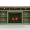 Vineyard - 74" Fireplace TV Stand Console For TVs Up To 85" - Sage Green And Fruitwood - Image 3