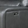 Saul - Leather Aire Power Motion Sectional Sofa With USB Port Cupholder Console - Gray - Image 10